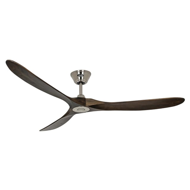 CASAFAN Energiespar Deckenventilator mit Fernbedienung Eco Genuino Chrom Gebürstet - Nussbaum 180 cm