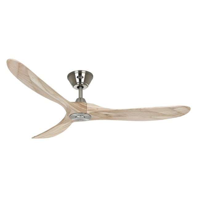 CASAFAN Energiespar Deckenventilator mit Fernbedienung Eco Genuino Chrom Gebürstet - Holz Natur 152 cm