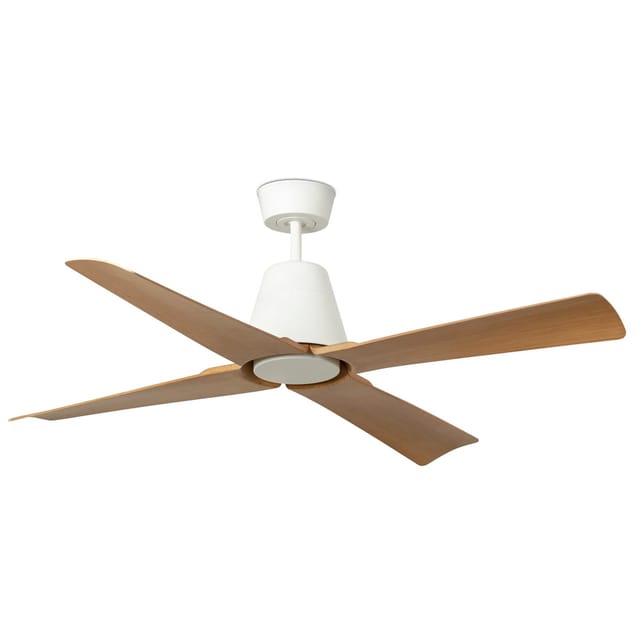 FARO Outdoor Energiespar Deckenventilator mit Fernbedienung Typhoon Weiß - Ahorn IP44