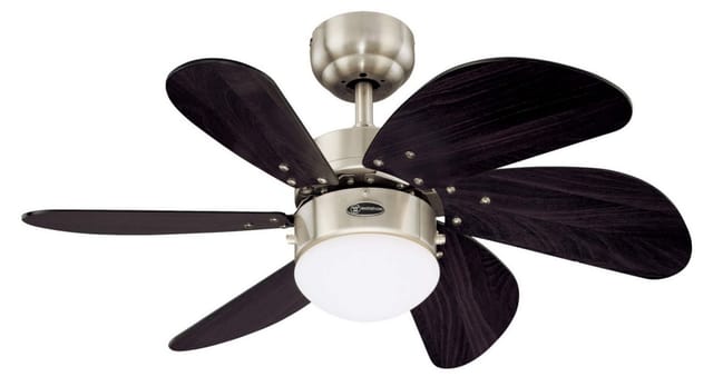 WESTINGHOUSE Deckenventilator Turbo Swirl Chrom 76 cm mit Beleuchtung und Zugketten