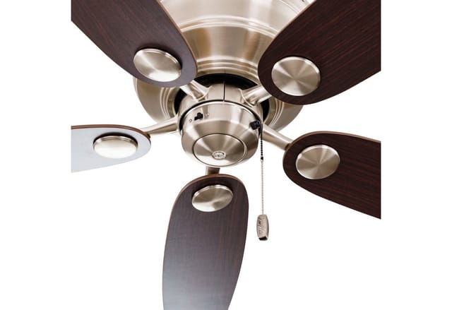 HUNTER FANS Deckenventilator Hunter Low Profile III Chrom Gebürstet mit Zugschalter