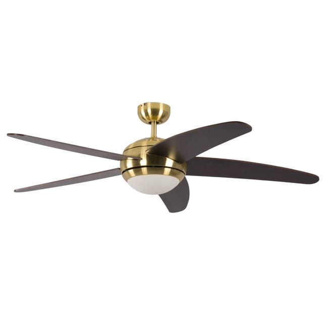 Pepeo Deckenventilator Melton Messing - Wenge 132 cm mit Beleuchtung und Fernbedienung