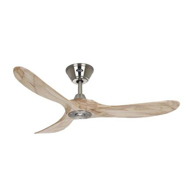 CASAFAN Energiespar Deckenventilator mit Fernbedienung Eco Genuino Chrom Gebürstet - Holz Natur 122 cm