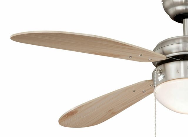 AIRERYDER Deckenventilator Classic 105 cm Nickel - Kiefer mit Beleuchtung und Zugketten