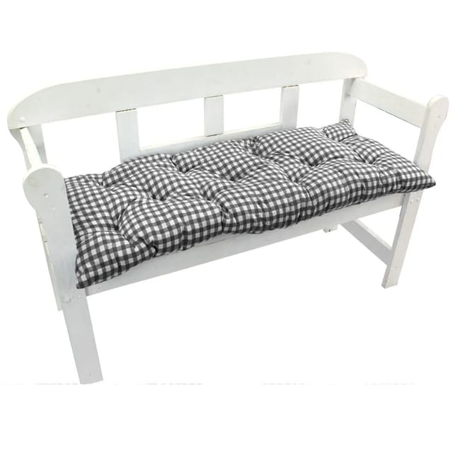 NYVI Bankauflage für Gartenbänke 140x45 cm Karo-Grau