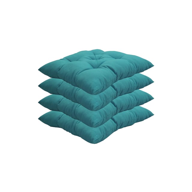 NYVI Stuhlkissen für Gartenstühle 38x38 cm 4er Set Türkis