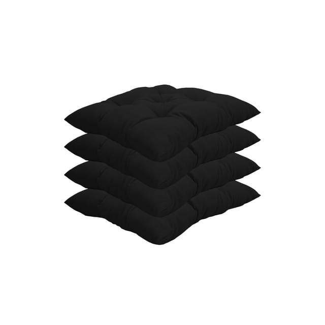 NYVI Stuhlkissen für Gartenstühle 38x38 cm 4er Set Schwarz