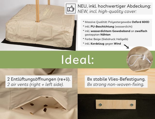 needs&wants Holz Sandkasten mit Dach Sunplaya4