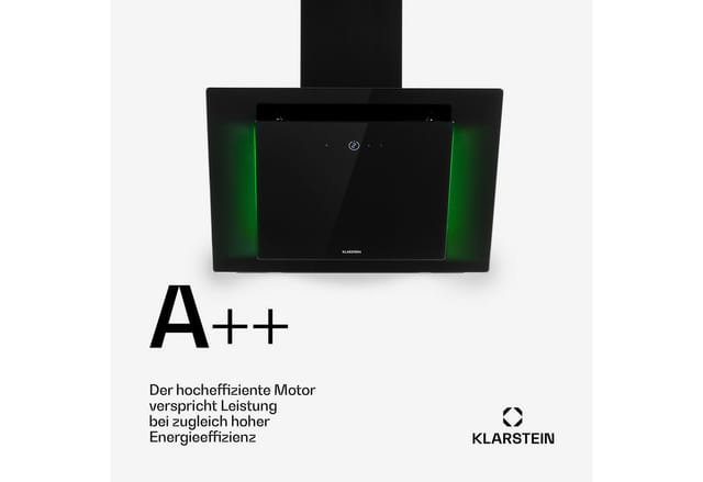 Klarstein Eleonora 60 Dunstabzugshaube 426 m³/h Touch-Panel Ambiente-Licht Schwarz