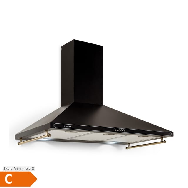 Klarstein Victoria 90 Dunstabzugshaube 90cm Retro-Design 644,5m³/h 2 LED-Lampen Schwarz