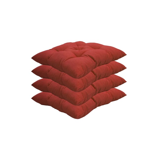 NYVI Stuhlkissen für Gartenstühle 38x38 cm 4er Set Rot