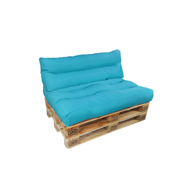 NYVI Palettenkissen Set Sitzkissen 120x80 cm & Rückenlehne 120x40 cm Türkis