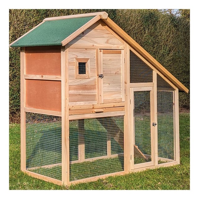 NYVI Kaninchenstall mit Auslauf 138x61x120 cm Natur