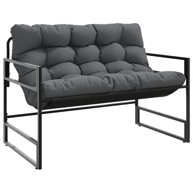 Maison Exclusive - Gartenbank Mit Kissen Anthrazit 113 Cm Stahl