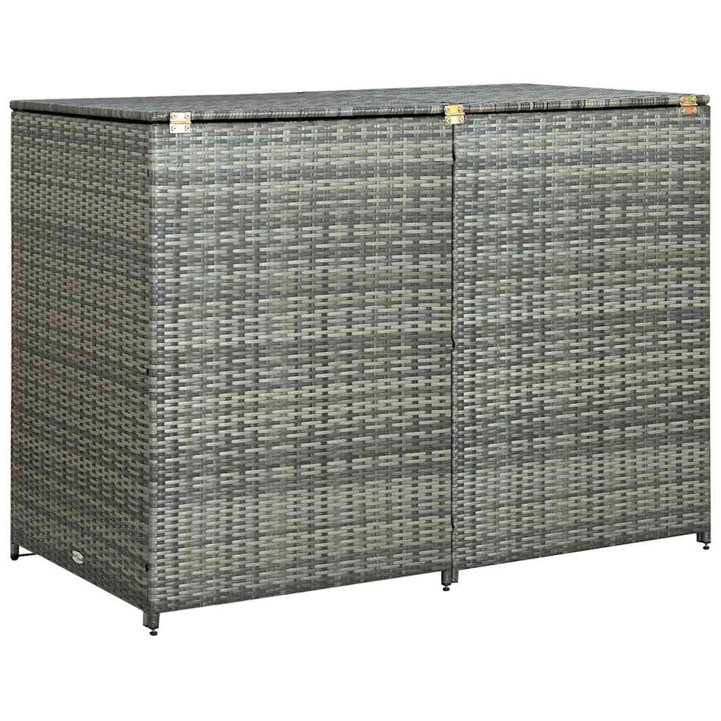 Maison Exclusive - Mülltonnenbox Für 2 Tonnen Poly Rattan Anthraz