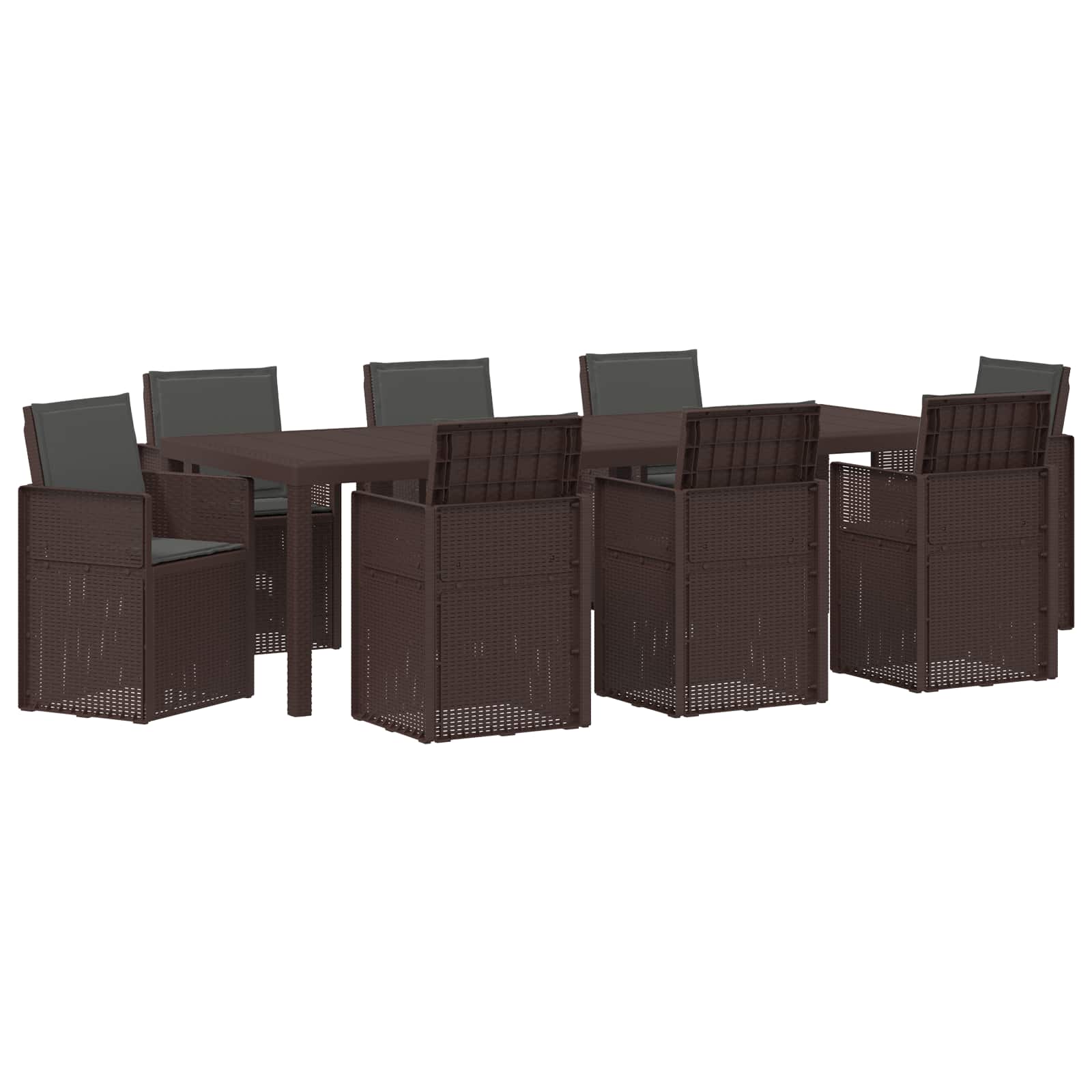 Maison Exclusive - Garten Essgruppe 9 Stk. Braun Und Anthrazit Pp