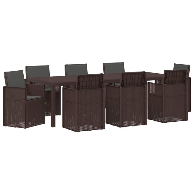 Maison Exclusive - Garten Essgruppe 9 Stk. Braun Und Anthrazit Pp