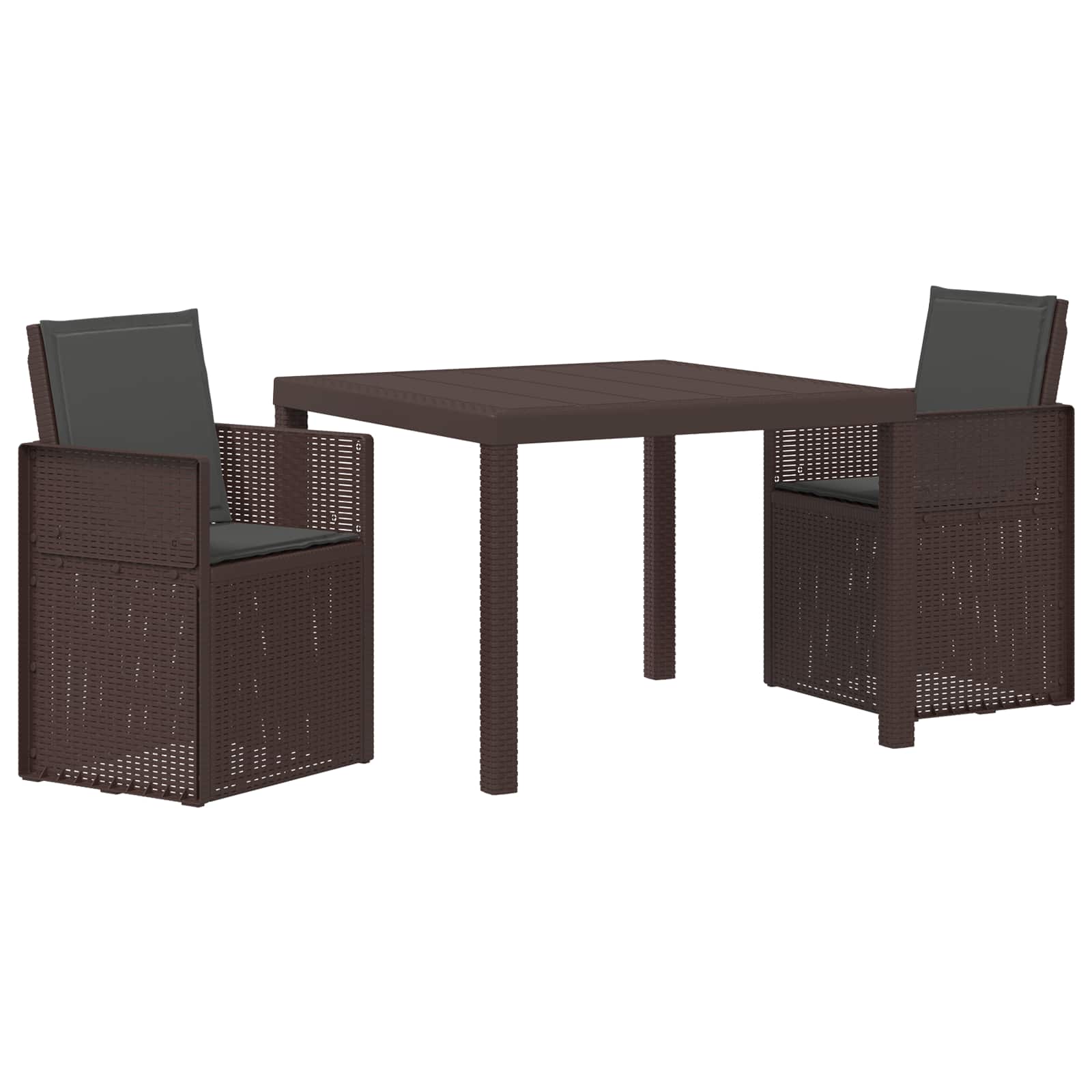 Maison Exclusive - Garten Essgruppe 3 Stk. Braun Und Anthrazit Pp