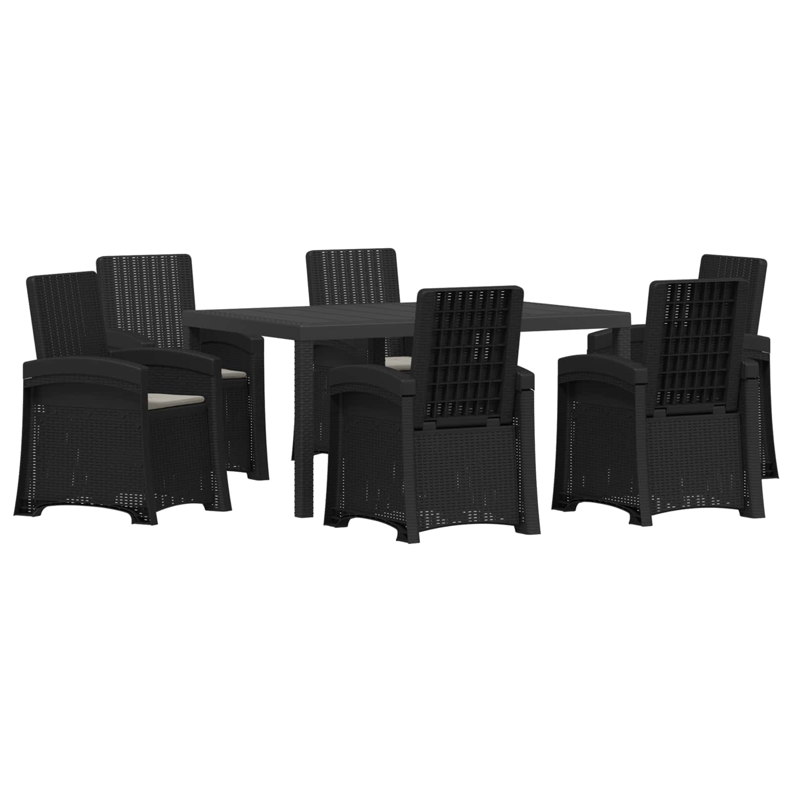 Maison Exclusive - Garten Essgruppe 7 Stk. Anthrazit Und Hellgrau