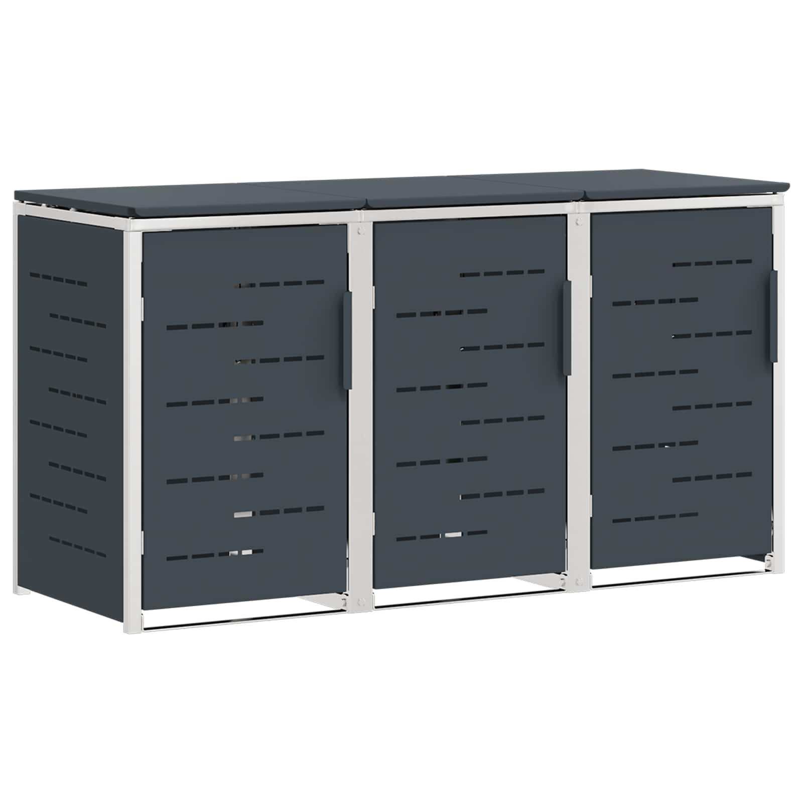 Maison Exclusive - Mülltonnenbox For 3 Bins 240l Edelstahl Anthra