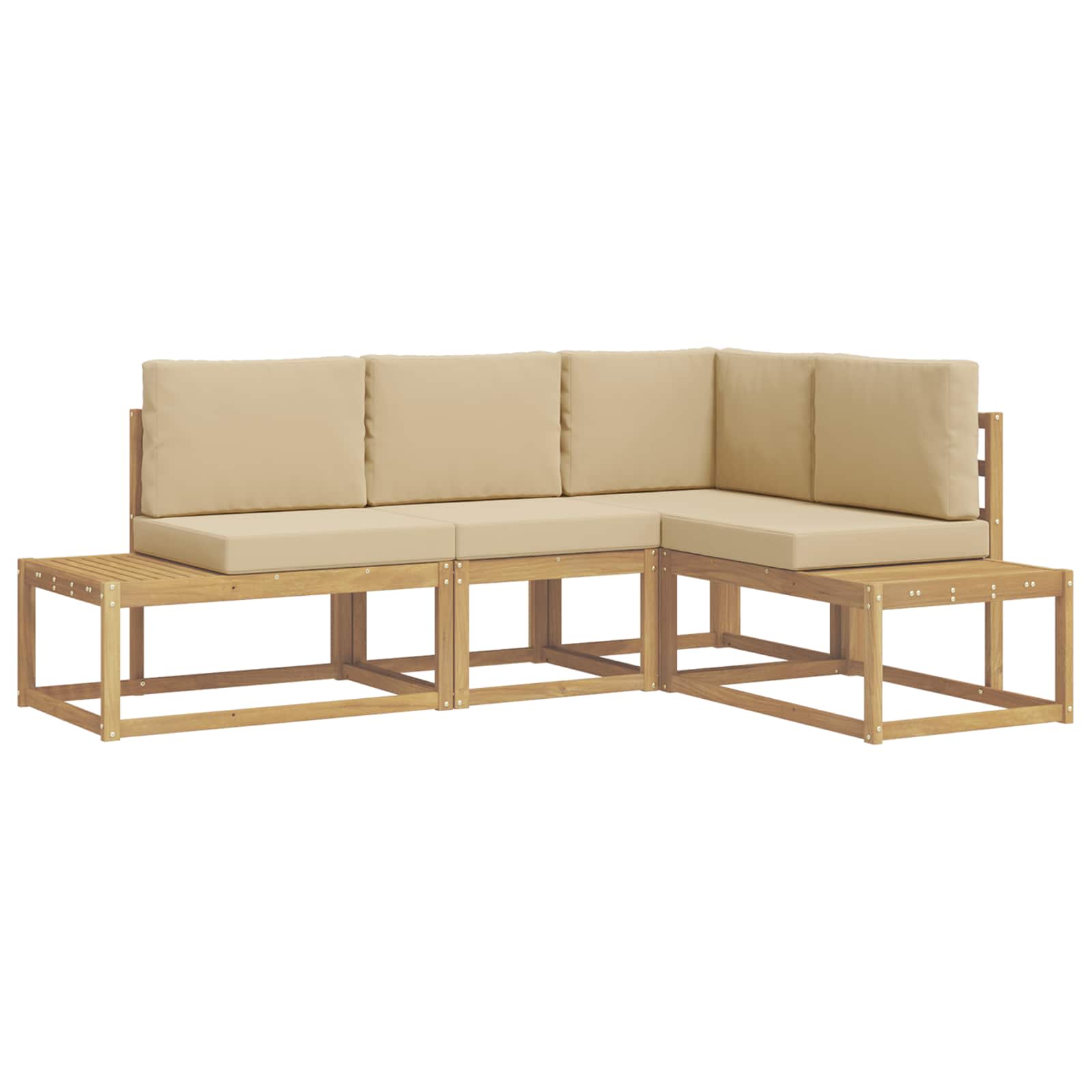 Maison Exclusive - Outdoor-sofagarnitur 3 Stück Weiß Und Beige Po