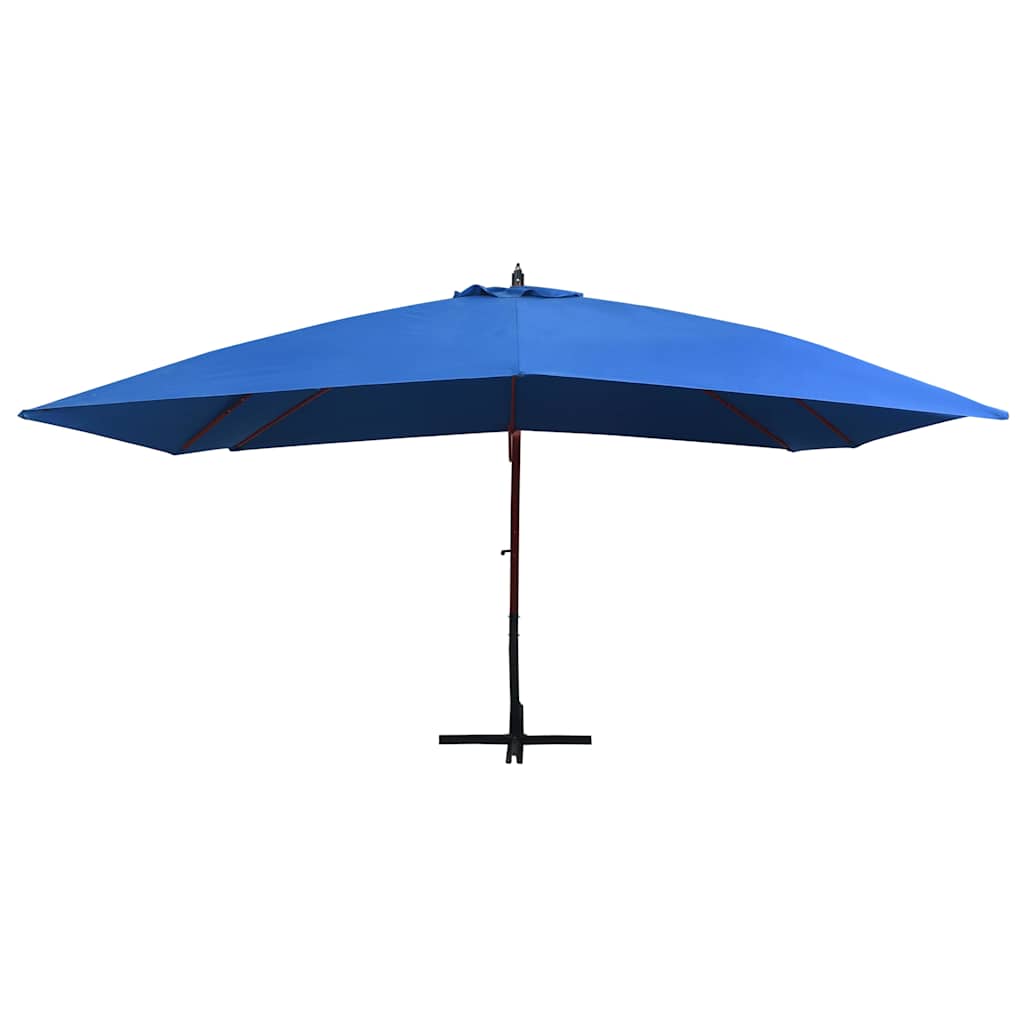 Maison Exclusive - Ampelschirm Mit Holz-mast 400x300 Cm Blau