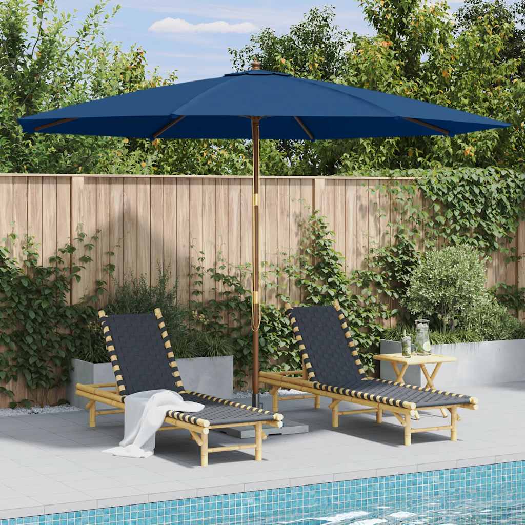 Maison Exclusive - Sonnenschirm Mit Holzmast 350 Cm Blau