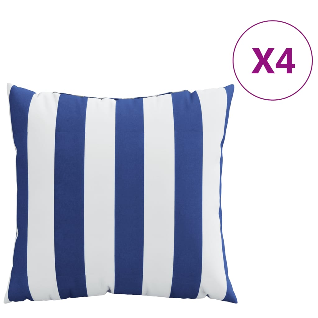 Maison Exclusive - Zierkissen 4 Stk. Blau & Weiß Gestreift 60x60