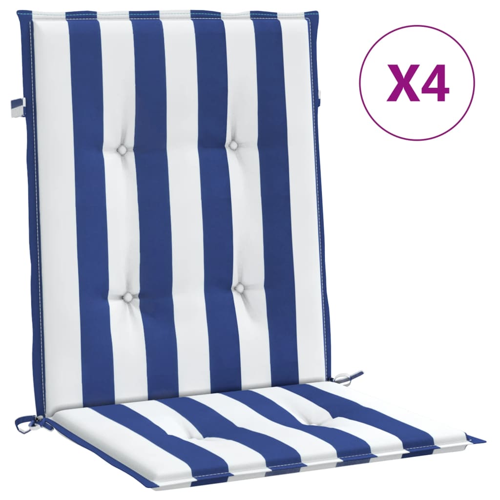 Maison Exclusive - Niedriglehner-auflagen 4 Stk. Blau & Weiß Gest