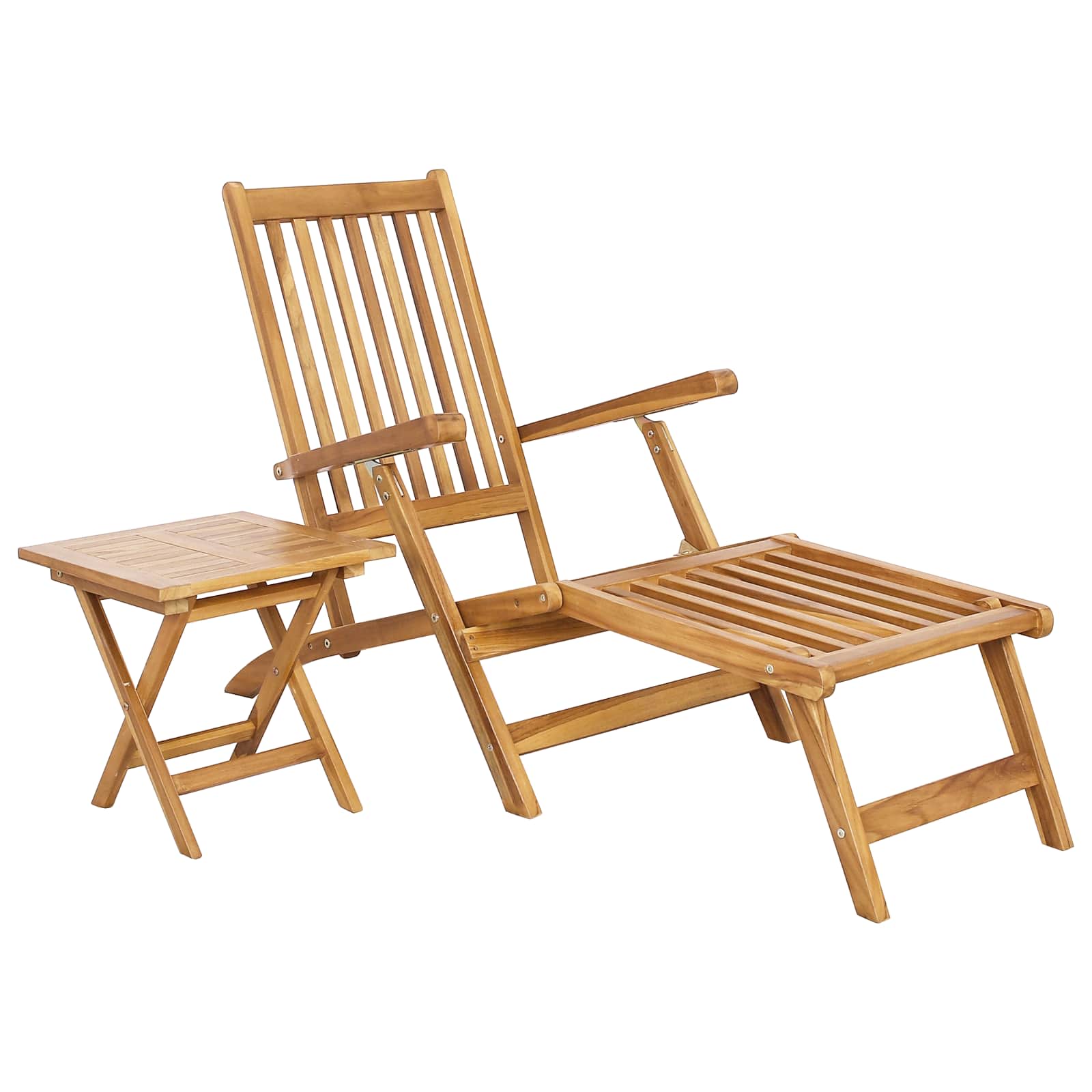Maison Exclusive - Klappdeckstuhl Mit Tisch Natur Massivholz Teak