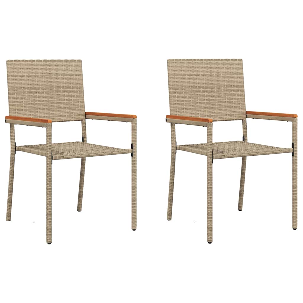 Maison Exclusive - Garten Stapelstühle 2 Stk. Beige Poly-rattan