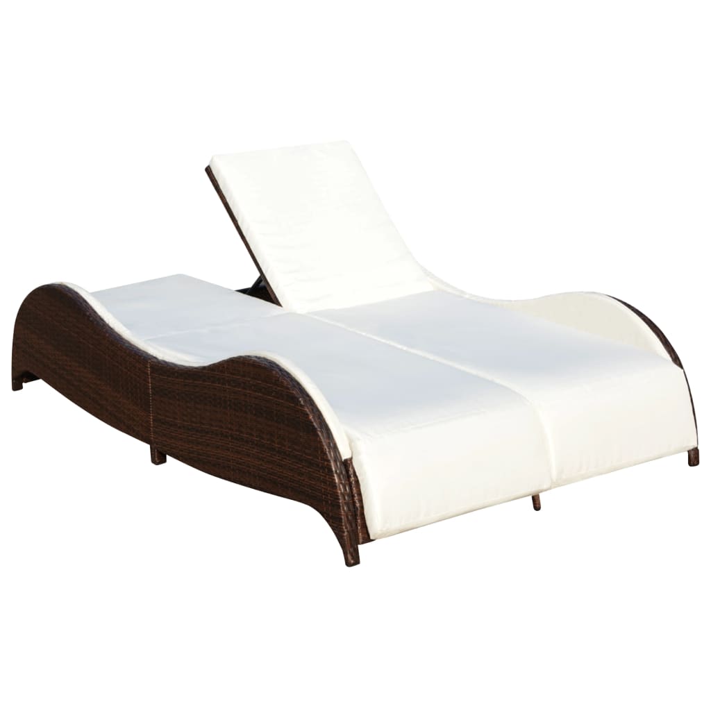 Maison Exclusive - Doppel-sonnenliege Mit Auflage Poly Rattan Bra