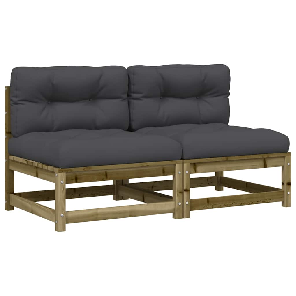 Maison Exclusive - Gartensofas Ohne Armlehnen Mit Kissen 2 Stk. K