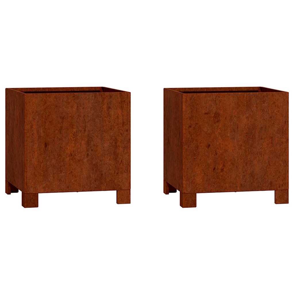 Maison Exclusive - Pflanzkübel Mit Beinen 2 Stk. Rostig 30x30x30
