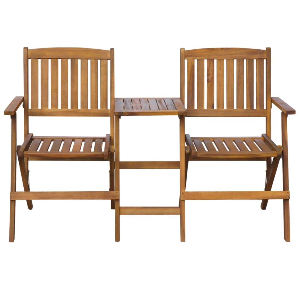 Maison Exclusive - Gartenbank Klappbar Mit Teetisch 140 Cm Massiv
