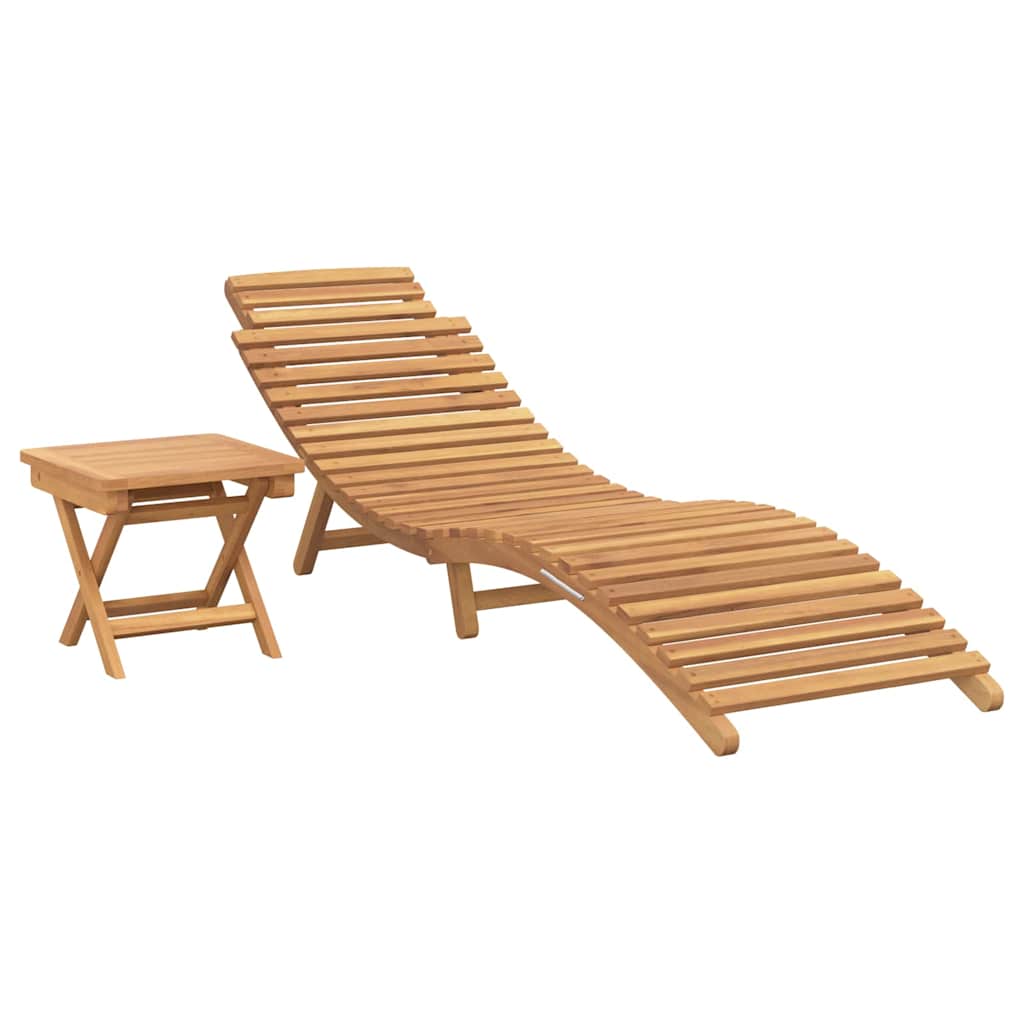 Maison Exclusive - Sonnenliege 2 Stk. Massivholz Teak Braun