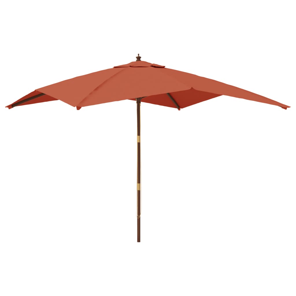 Maison Exclusive - Sonnenschirm Mit Holzmast Terrakotta 300x300x2