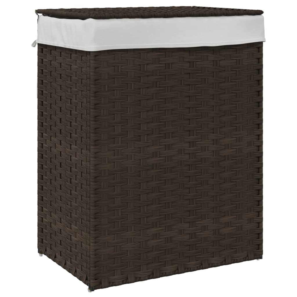 Maison Exclusive - Wäschekorb Mit Deckel Dunkelbraun 46x33x60 Cm