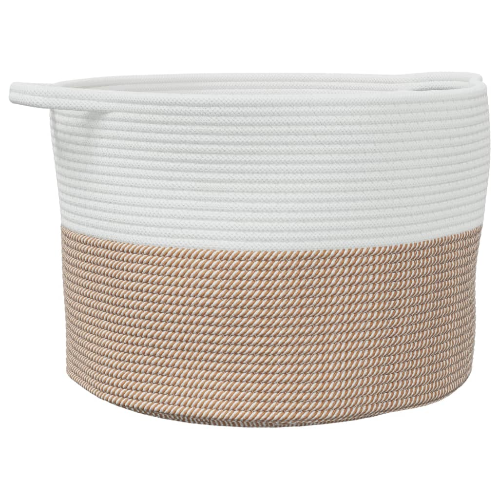 Maison Exclusive - Wäschekorb Braun Und Weiß Ø55x36 Cm Baumwolle
