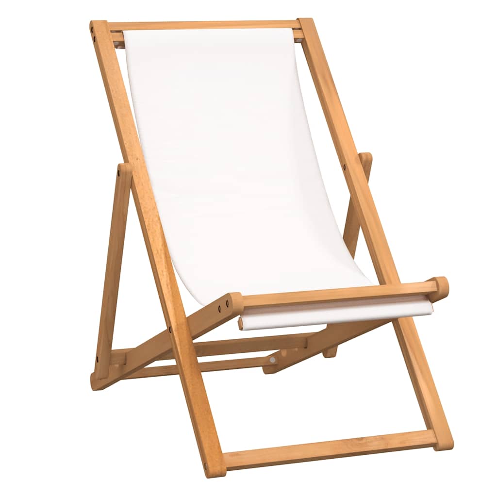 Maison Exclusive - Liegestuhl Teak 56x105x96 Cm Creme