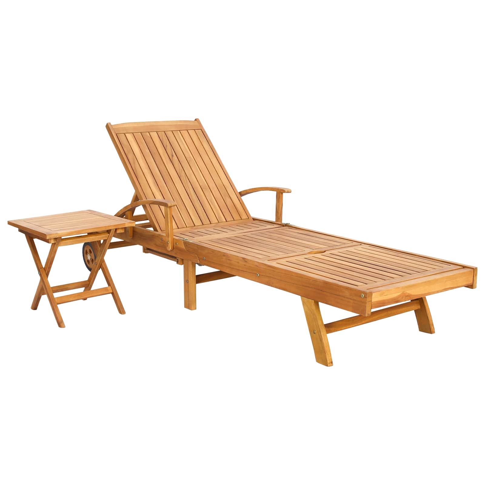 Maison Exclusive - Sonnenliege Mit Tisch Massivholz Teak Braun