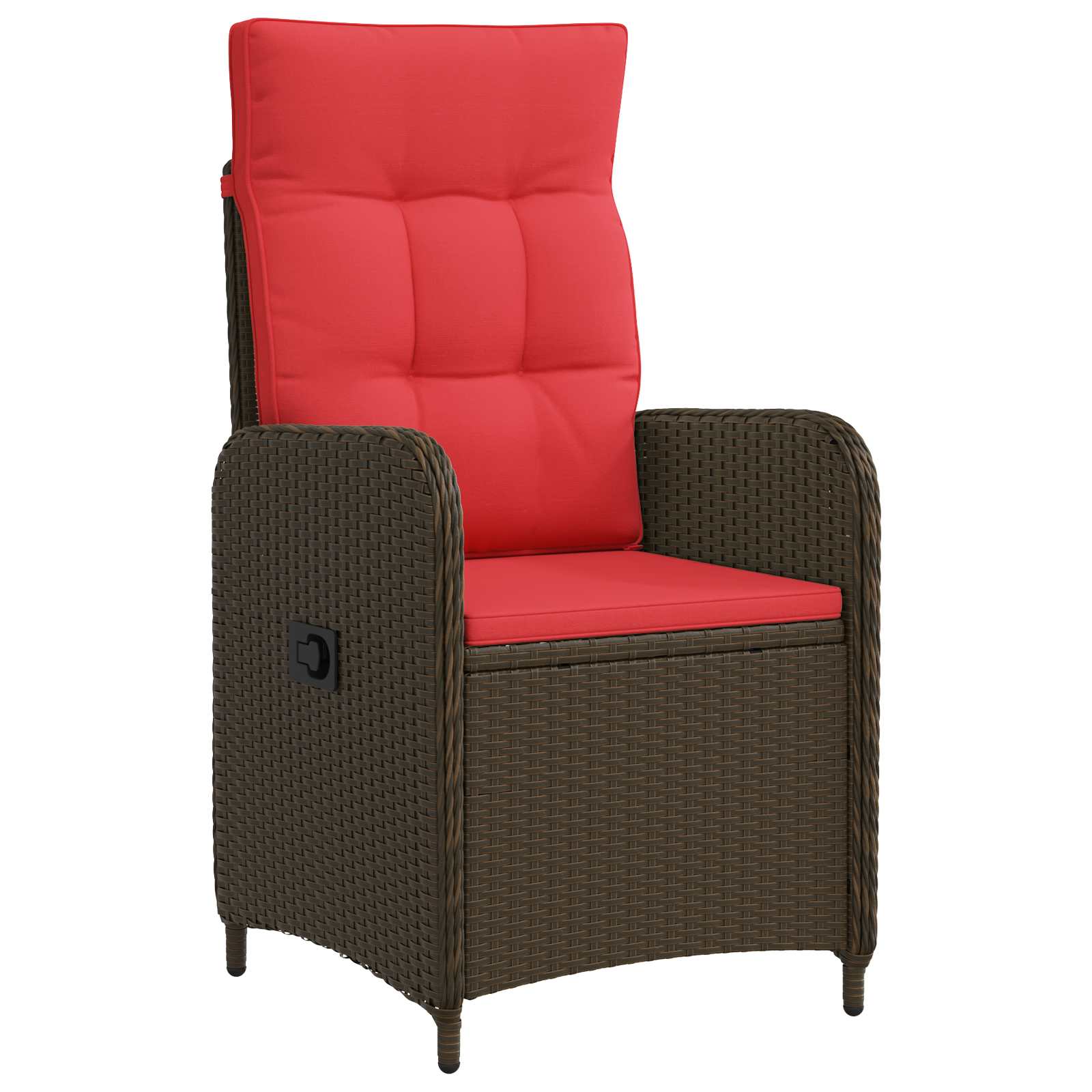 Maison Exclusive - Verstellbarer Gartenstuhl Braun Und Rot Poly-r