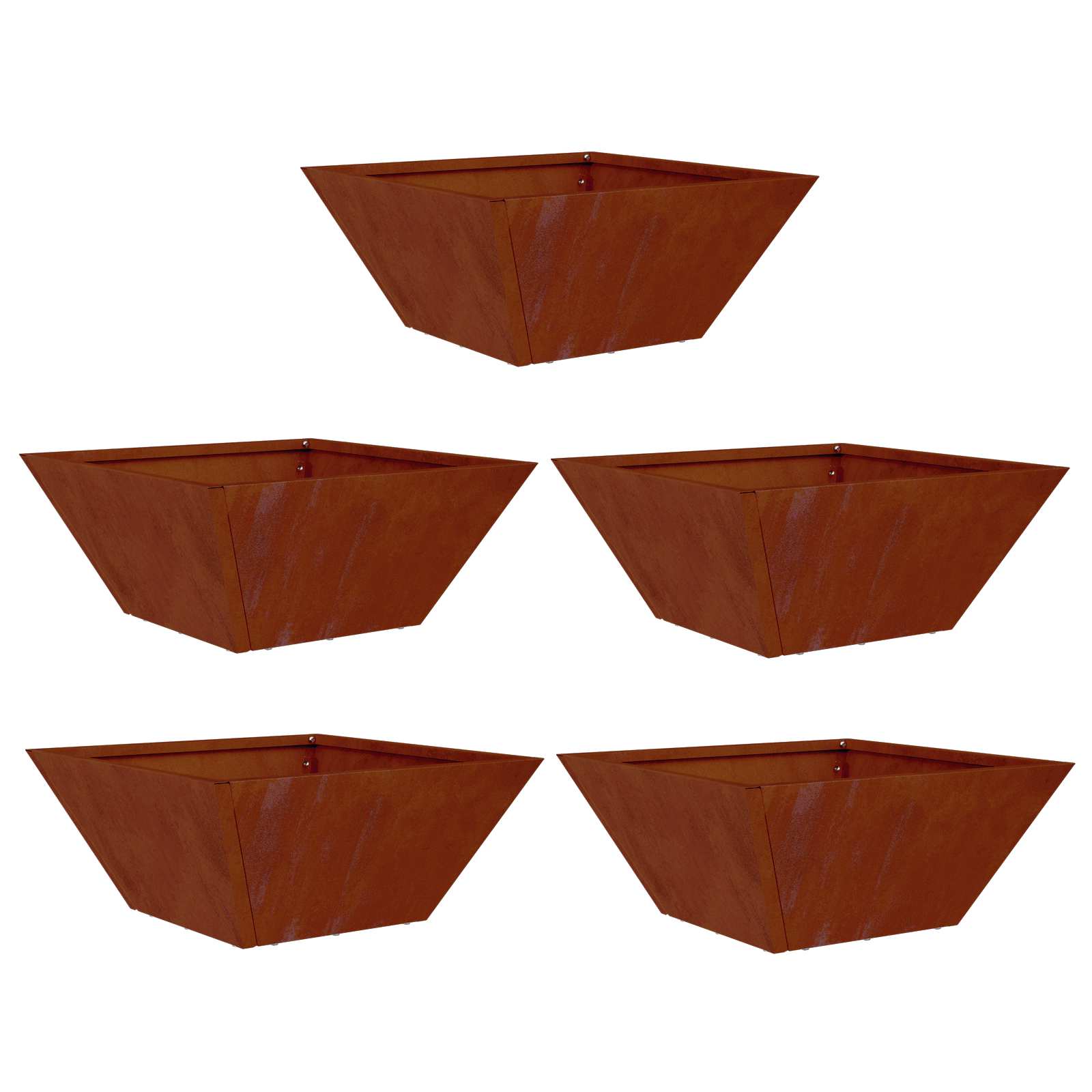 Maison Exclusive - Garten-pflanzgefäß 5 Stk. Rostoptik 35 X 35 X