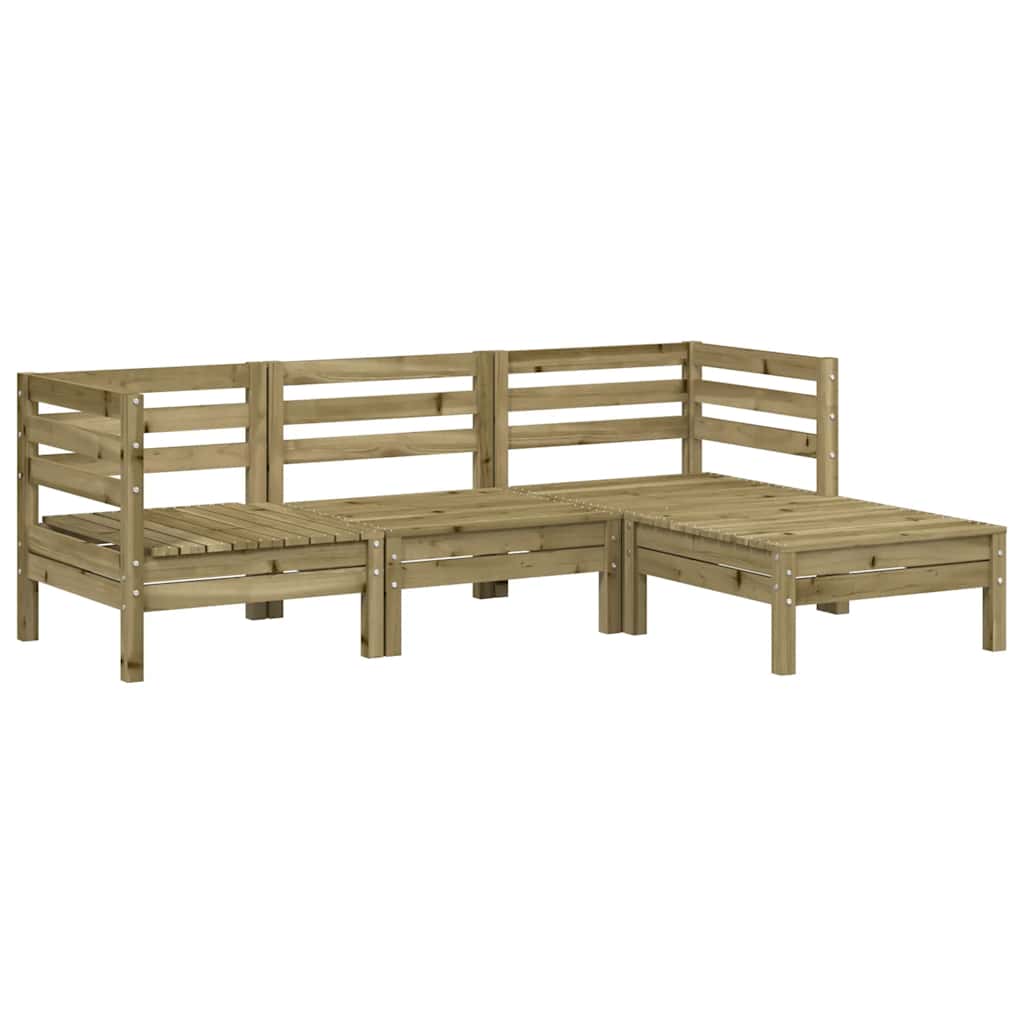 Maison Exclusive - Gartensofa 3-sitzer Mit Hocker Kiefernholz Imp
