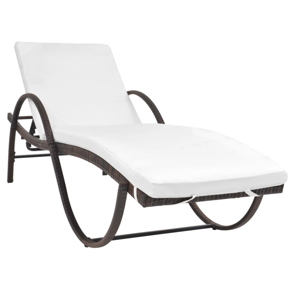 Maison Exclusive - Sonnenliege Mit Auflage & Tisch Poly Rattan Br