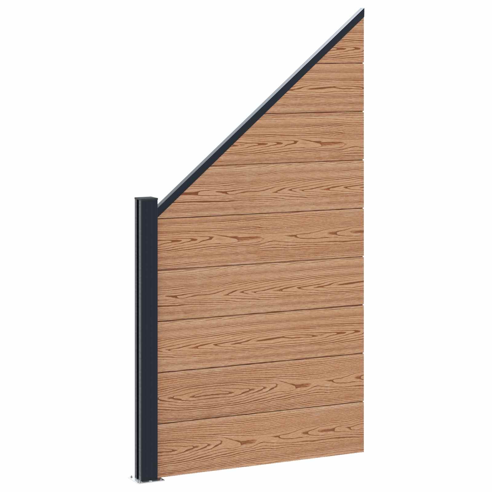Maison Exclusive - Zaunset 95 X 180 Cm Wpc Und Aluminium Braun