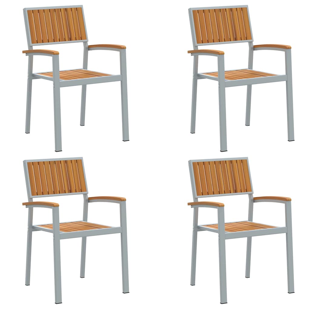 Maison Exclusive - Stapelstuhl 4 Stk. Braun Massivholz Akazie Sta