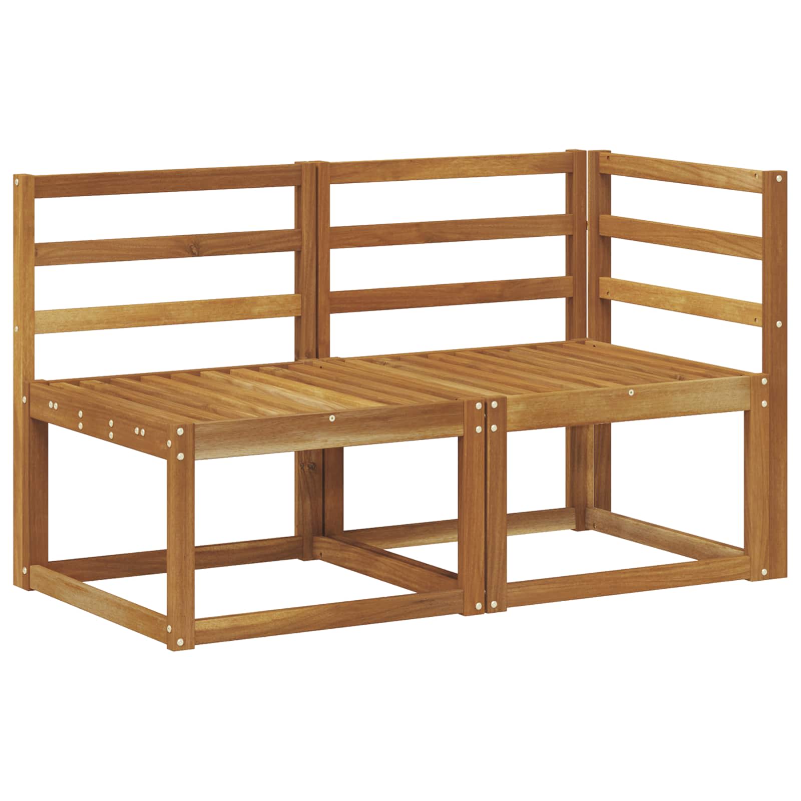 Maison Exclusive - Outdoor Mittel- Und Ecksofa 2 Stück Natur Mass
