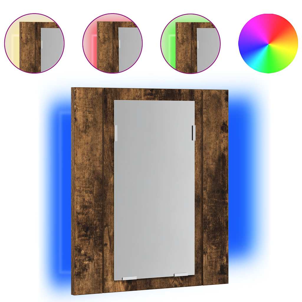 Maison Exclusive - Led-spiegelschrank Räuchereiche 40x12x45 Cm Ho
