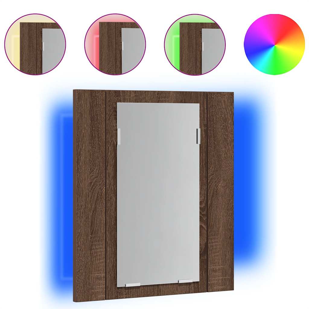 Maison Exclusive - Led-spiegelschrank Braun Eichen-optik 40x12x45